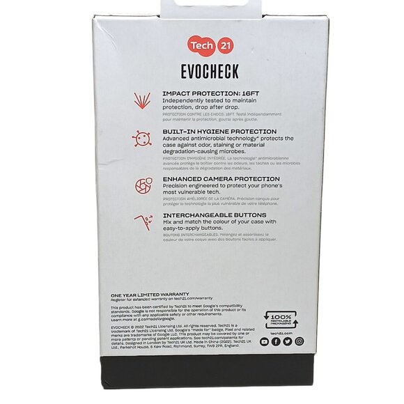 Tech21 Evocheck Phone Case For Google Pixel 6A Phone Black Antimicrobial New - Picture 3 of 4